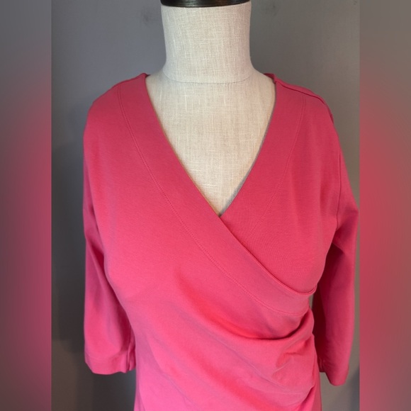 Soft Surroundings Petal Pink Coastal Hyannis Knit Midi Dress Side Ruching Size S - Picture 5 of 9